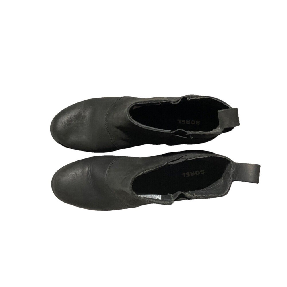 Sorel Emelie Chelsea Booties Black Leather NL2671-010 Women's Sz 8.5 (Fits 7/7.5 - Picture 6 of 7